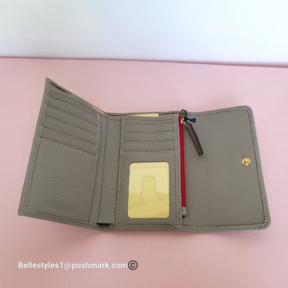 DOONEY & BOURKE Pebbled Grain Leather Medium Flap Wallet with ID Window- Taupe - Picture 13 of 16